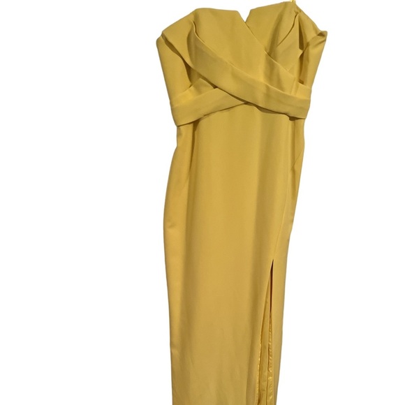 Aidan Mattox Notched Strapless Crepe dress, sz6., - Picture 2 of 3